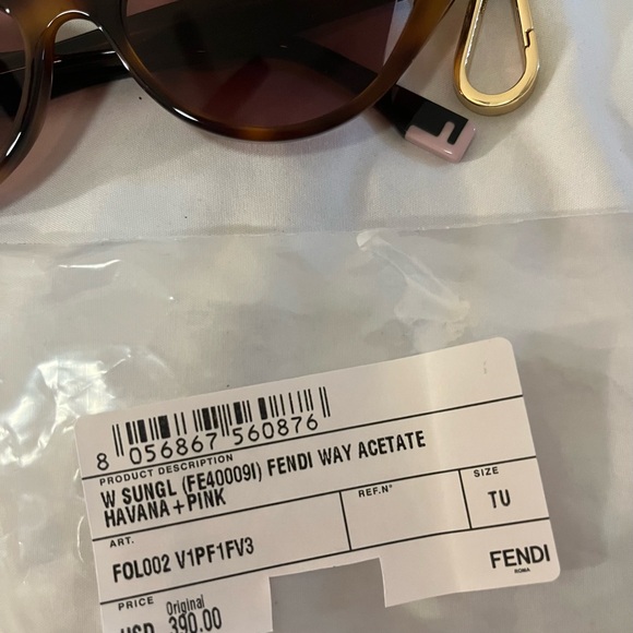 New FENDI Way Sunglasses Havana Pink $400 with Pouch - Picture 15 of 15